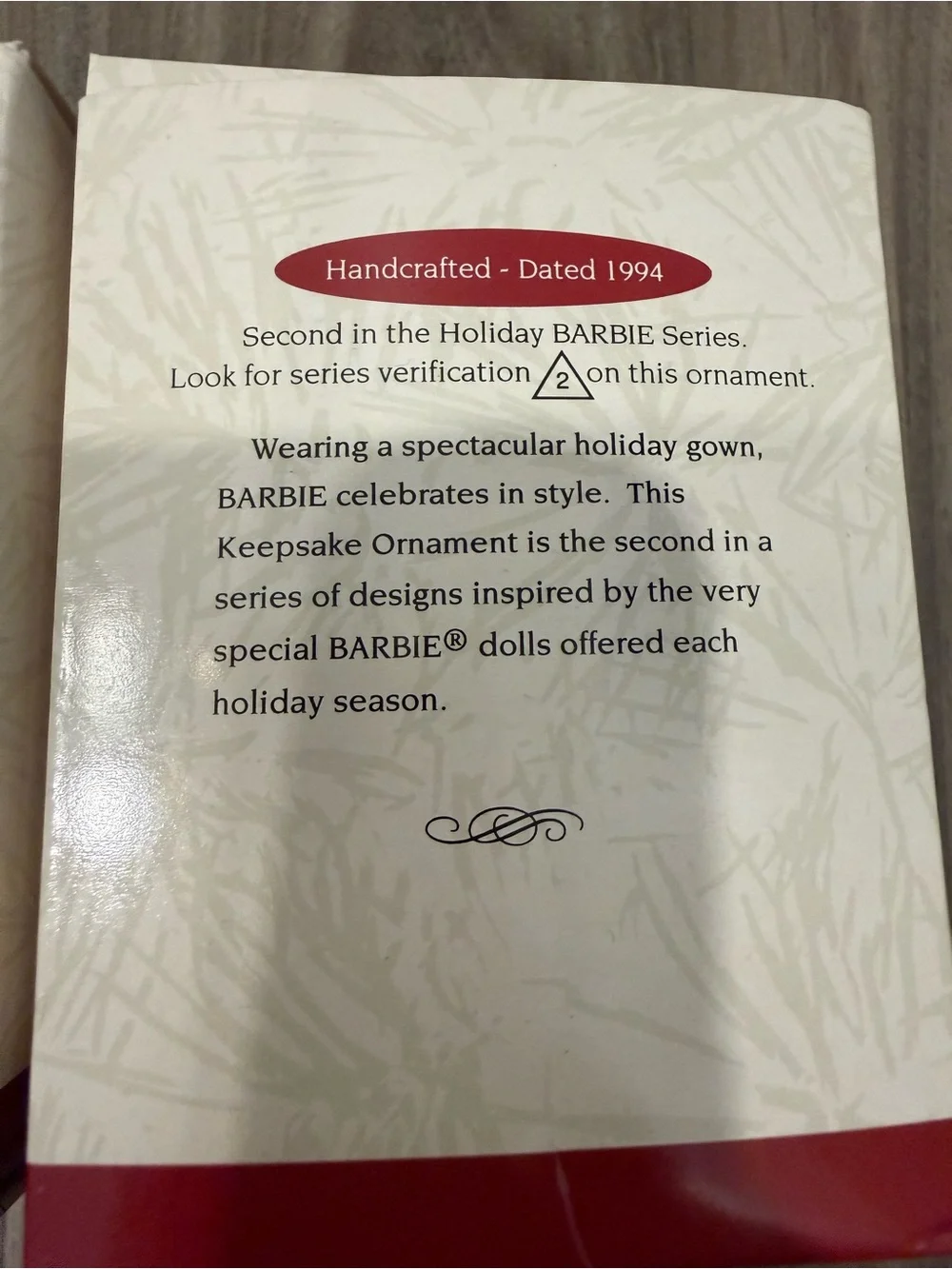 NWT 3Pk Vintage 1994 Holiday Barbie Hallmark Figurine Ornament - Ivory and Gold